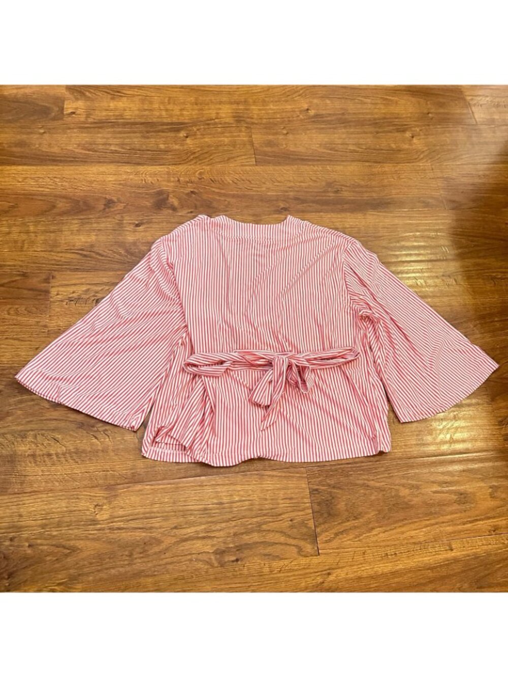 LAKE Pajamas DreamModal Kimono in red Pencil Stripe M - Picture 5 of 7